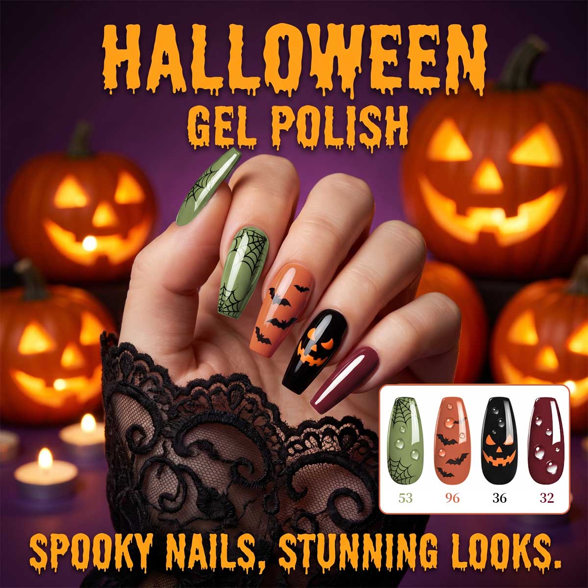 Nail Art Burgundy - مجموعة من 4 طلاءات أظافر جل