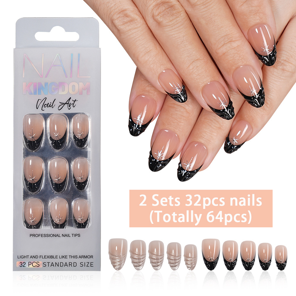 Nail Art Full Cat Eye - VITAGWX 64 قطعة أظافر صناعية لاصقة