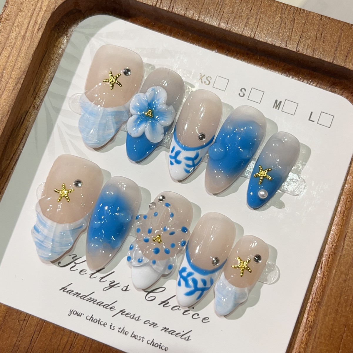 Nail Art Flower - 10 قطعة نمط جزيرة الصيف وهمية