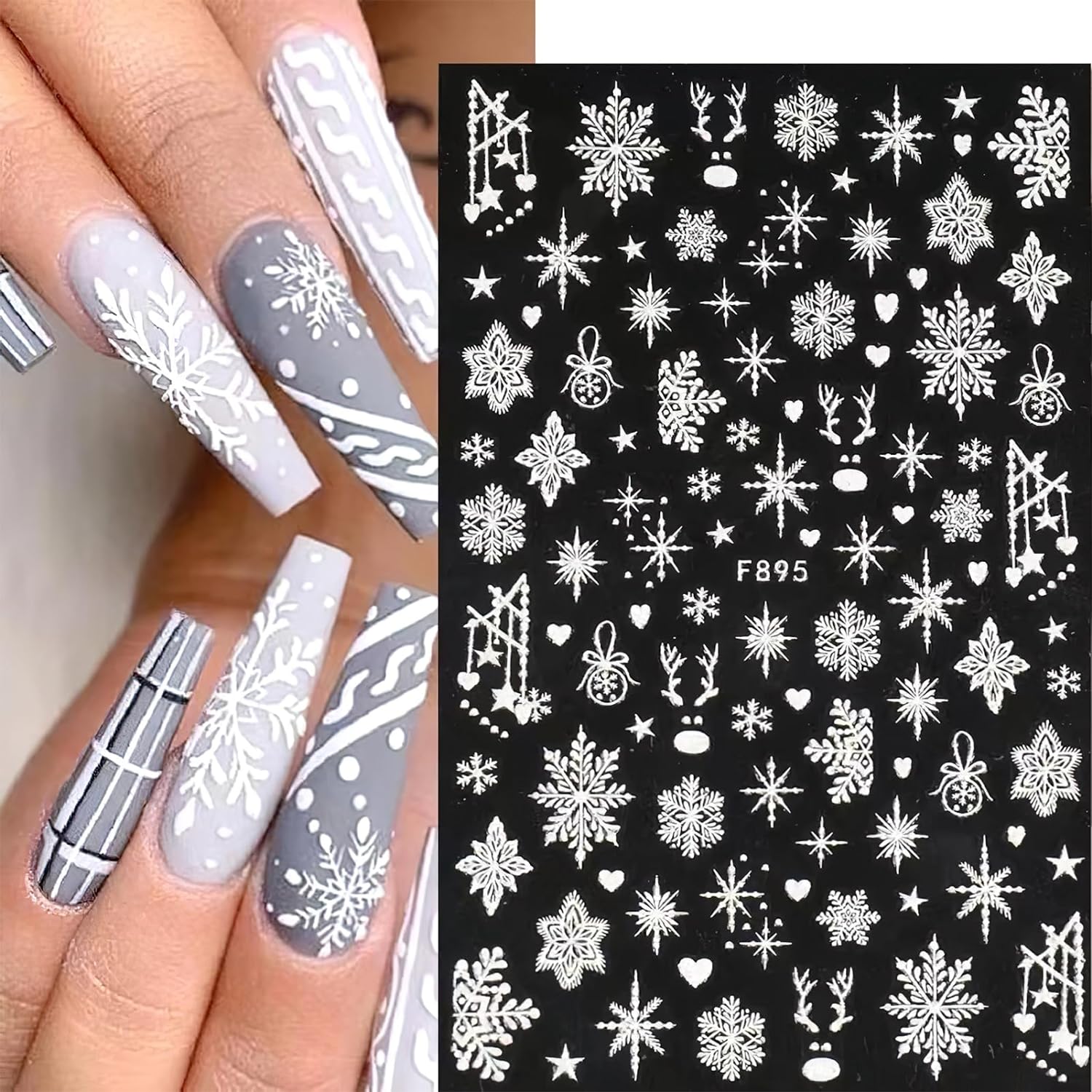Nail Art Xmas - ثلاثية الأبعاد ندفة الثلج مسمار ملصقات