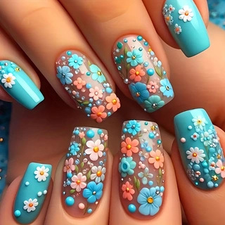 24 قطعة/المجموعة/مجموعة أظافر  - مراجعة Nail Art Flower وسعره
