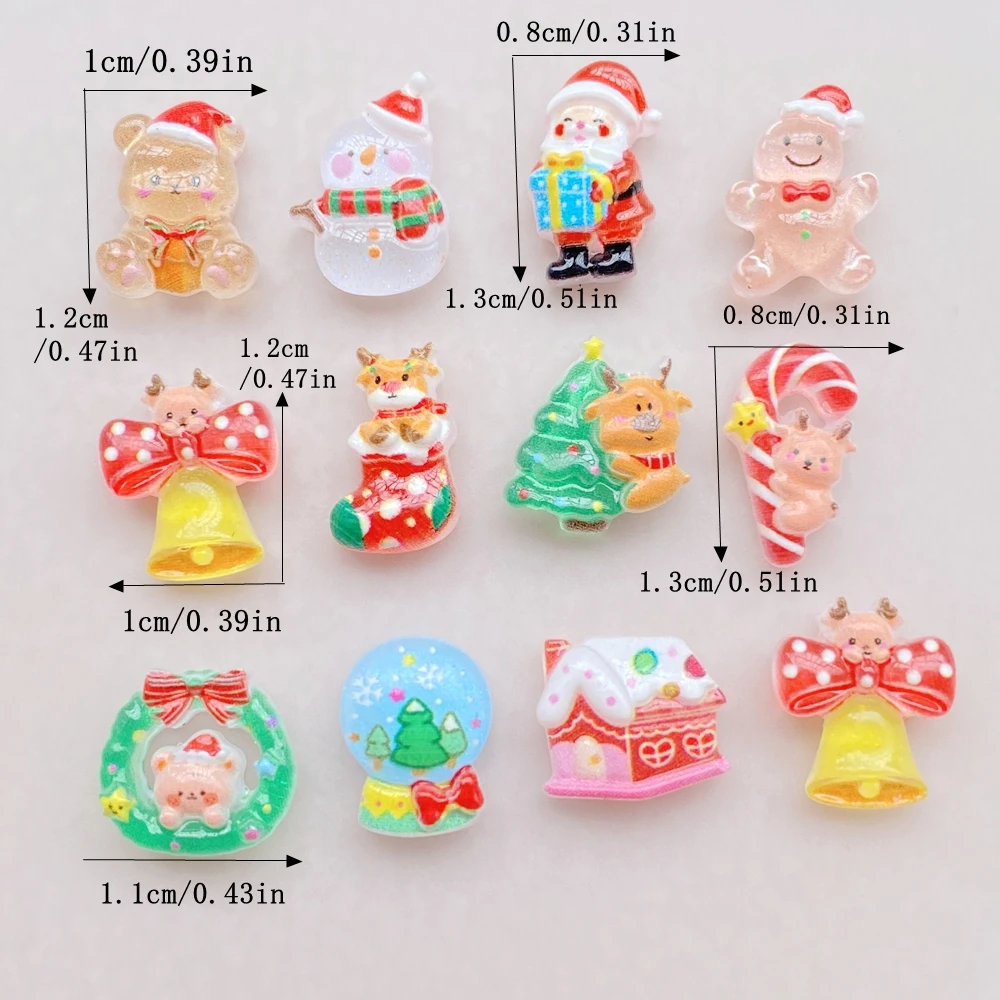 50 قطعة الكرتون الصغيرة الراتن - مراجعة Nail Art Xmas وسعره