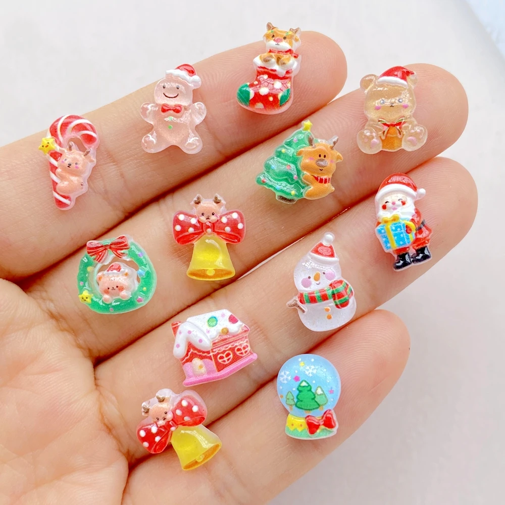 50 قطعة الكرتون الصغيرة الراتن - مراجعة Nail Art Xmas وسعره