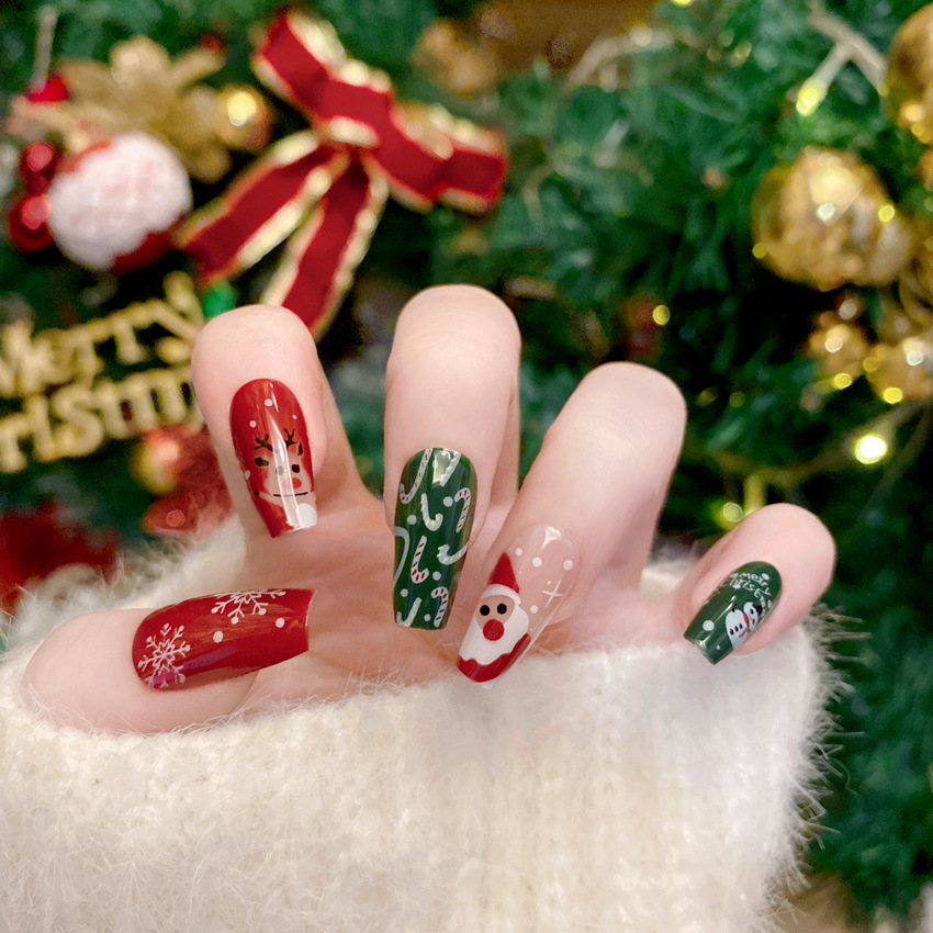 عيد الميلاد الأظافر كاذبة لفن  - مراجعة Nail Art Burgundy وسعره