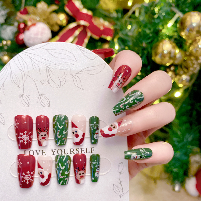 عيد الميلاد الأظافر كاذبة لفن  - مراجعة Nail Art Burgundy وسعره