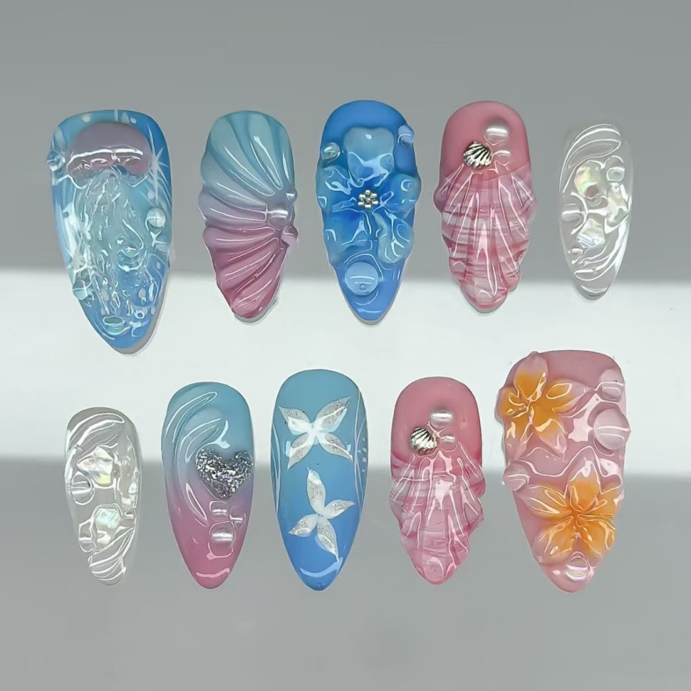 24 قطعة من الأظافر الاصطناعية  - مراجعة Nail Art Flower وسعره