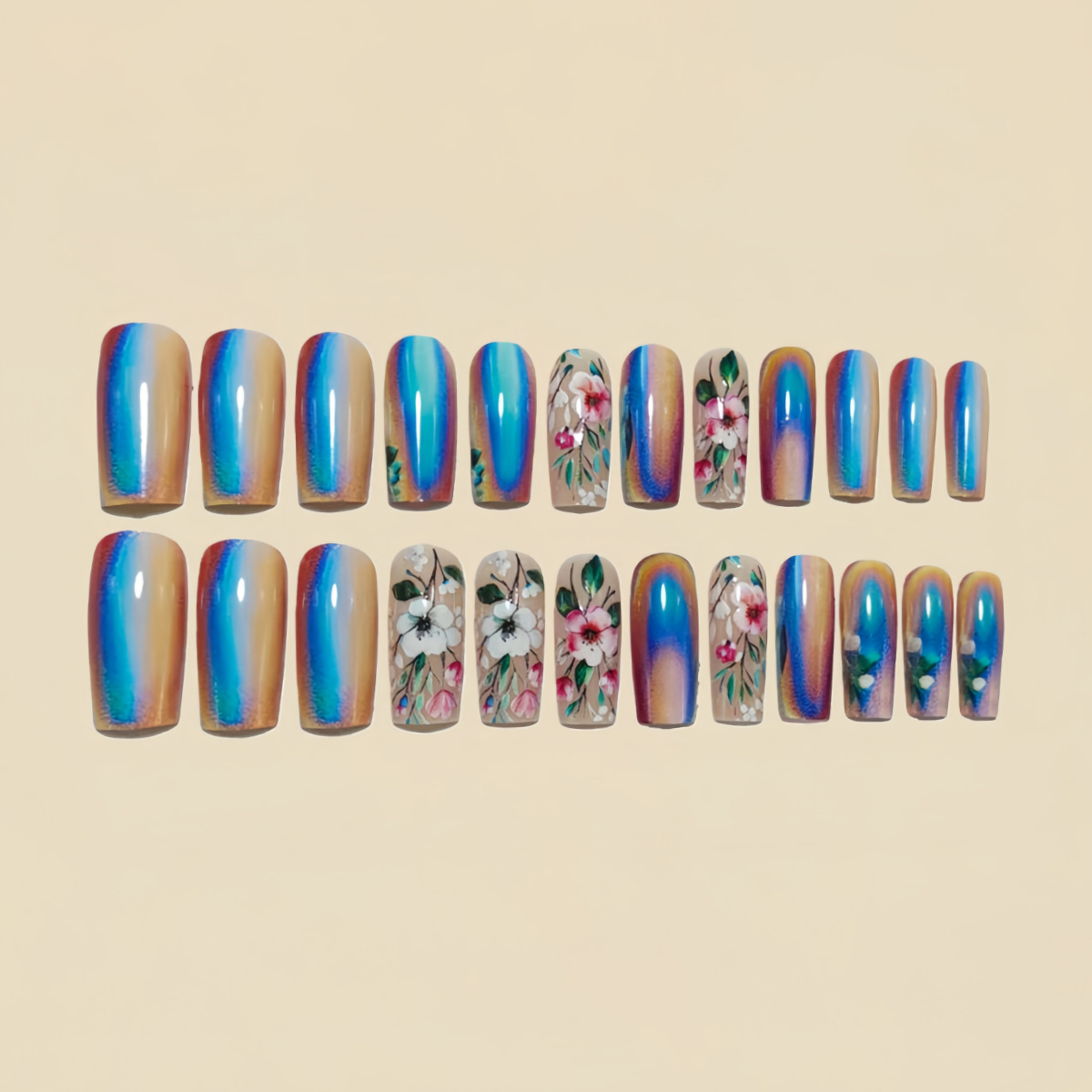 أظافر صناعية متوسطة الطول للنس - مراجعة Nail Art Flower وسعره