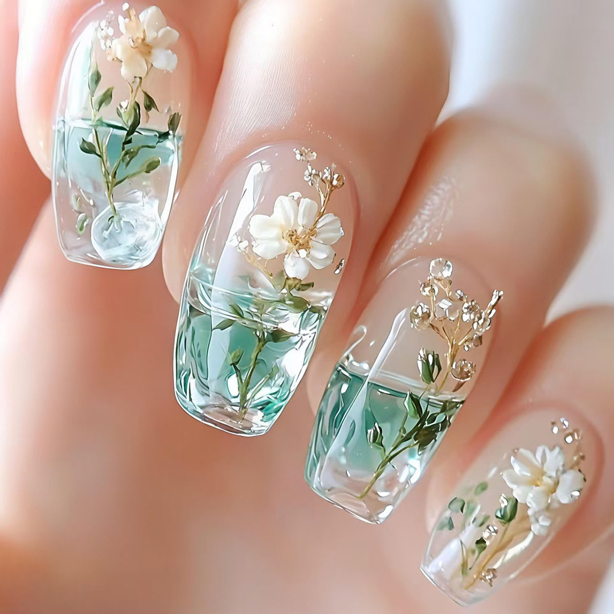 أظافر صناعية متوسطة الحجم للنس - مراجعة Nail Art Flower وسعره
