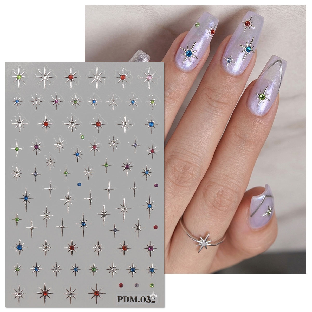 ملصقات أظافر ذهبية وفضية بتصمي - مراجعة Nail Art Ramadan وسعره